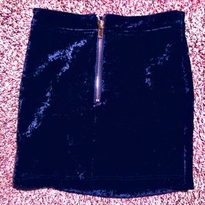 Black Crushed Velvet Mini Skirt